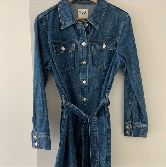 Zara denim belted dress/jacket - Picture 5 of 8